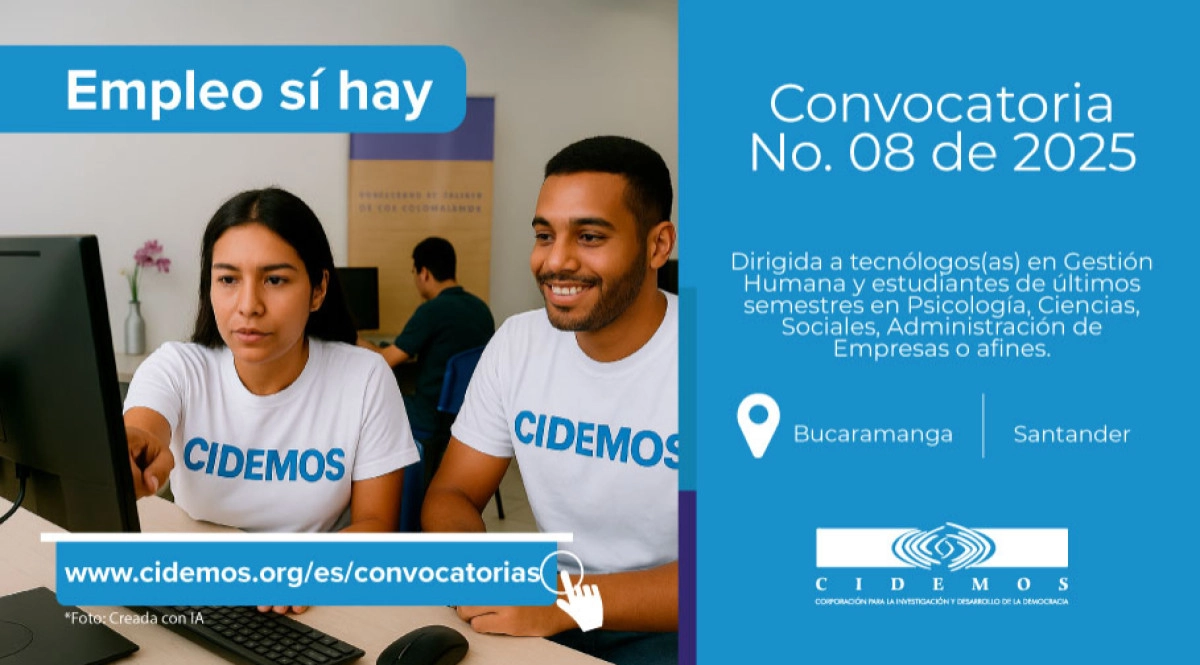 blog Convocatoria No. 08 de 2025 | Dirigida a tecnólogos(as) en Gestión Humana y estudiantes de últimos semestres en Psicología, Ciencias, Sociales, Administración de Empresas o afines.